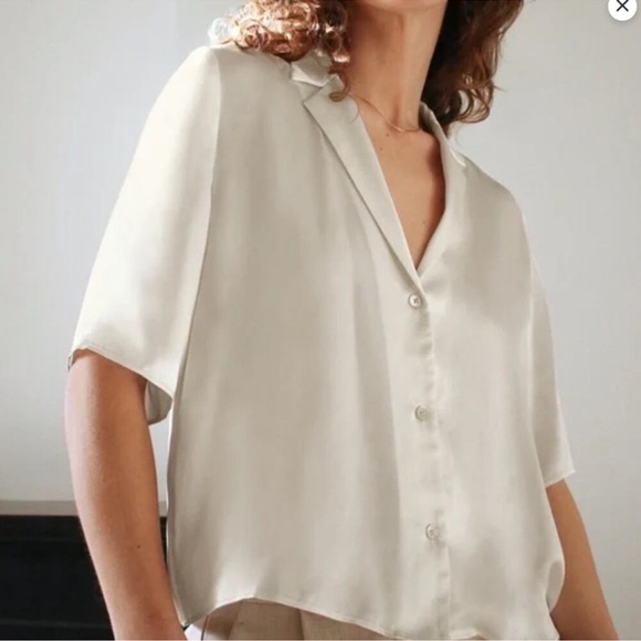 Wilfred Tops - Wilfred Beso Satin Button Women's Blouse M